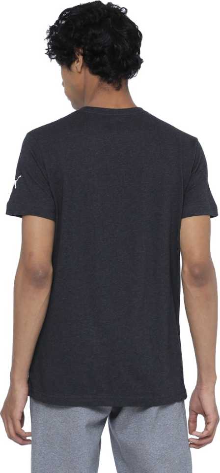 Printed Men Round Neck Grey T-Shirt-580652 03