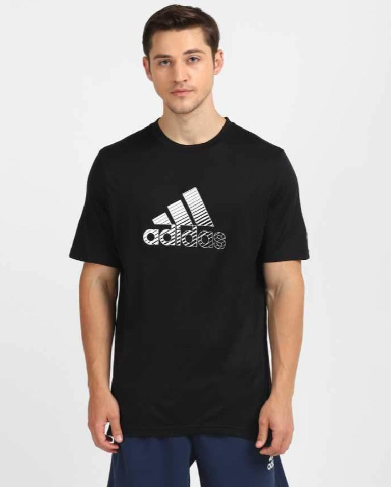 Printed Men Cowl Neck Black T-Shirt-Ha7015