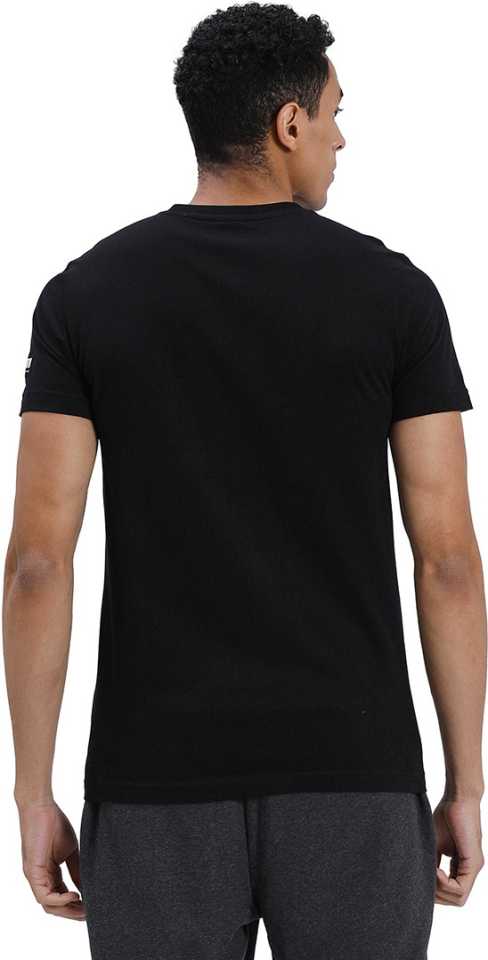 Printed Men Round Neck Black T-Shirt-58423456